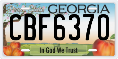 GA license plate CBF6370