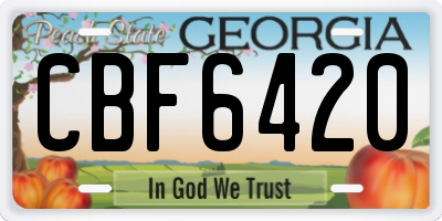 GA license plate CBF6420