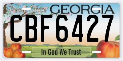 GA license plate CBF6427
