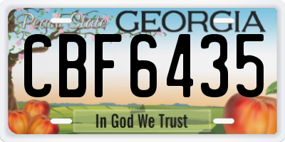 GA license plate CBF6435