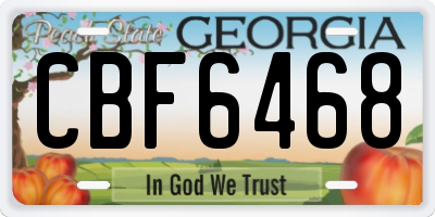 GA license plate CBF6468