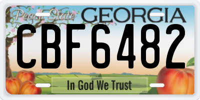 GA license plate CBF6482