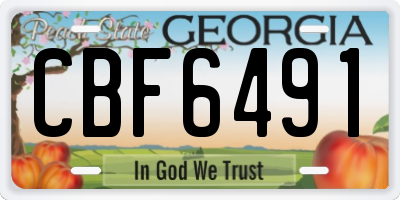 GA license plate CBF6491