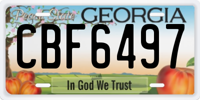 GA license plate CBF6497