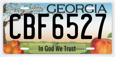 GA license plate CBF6527