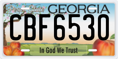 GA license plate CBF6530