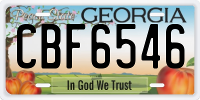 GA license plate CBF6546