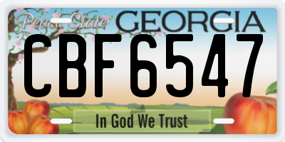 GA license plate CBF6547