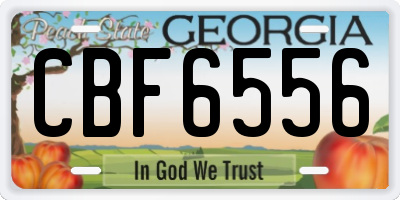 GA license plate CBF6556