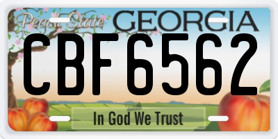 GA license plate CBF6562