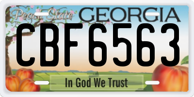 GA license plate CBF6563