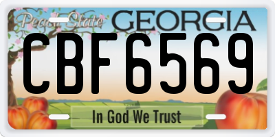 GA license plate CBF6569