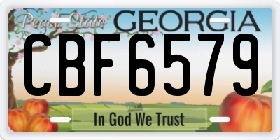 GA license plate CBF6579