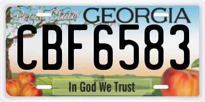 GA license plate CBF6583