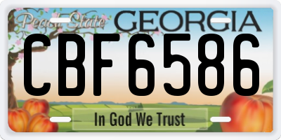 GA license plate CBF6586