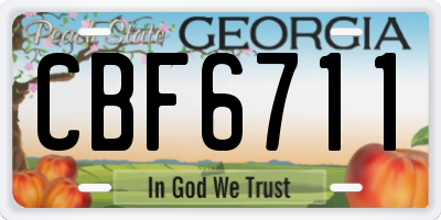 GA license plate CBF6711