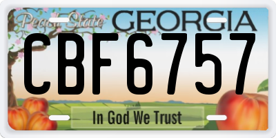 GA license plate CBF6757