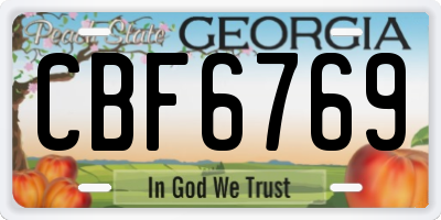 GA license plate CBF6769