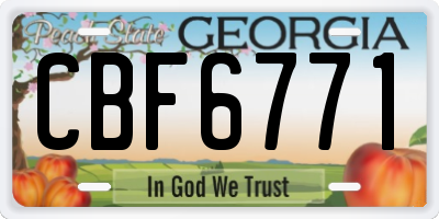 GA license plate CBF6771