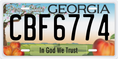 GA license plate CBF6774