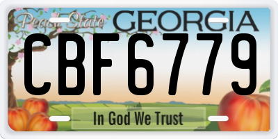 GA license plate CBF6779