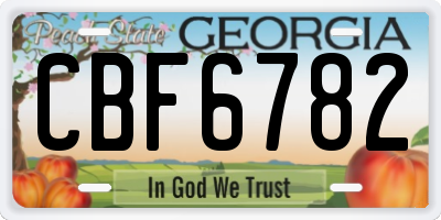 GA license plate CBF6782