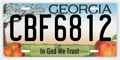 GA license plate CBF6812