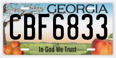 GA license plate CBF6833