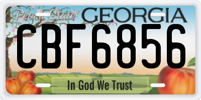 GA license plate CBF6856