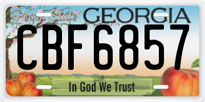 GA license plate CBF6857