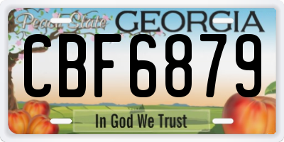 GA license plate CBF6879