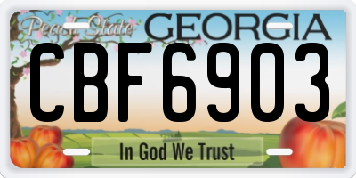 GA license plate CBF6903