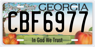 GA license plate CBF6977