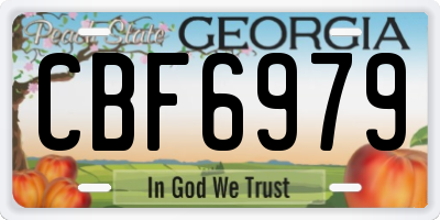 GA license plate CBF6979
