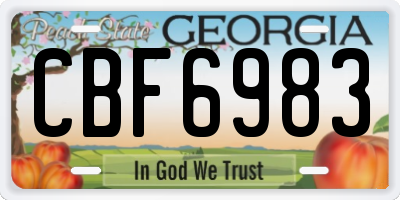 GA license plate CBF6983