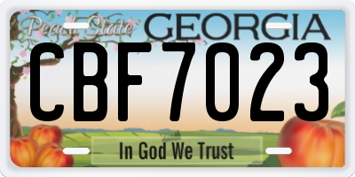 GA license plate CBF7023