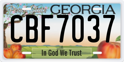 GA license plate CBF7037