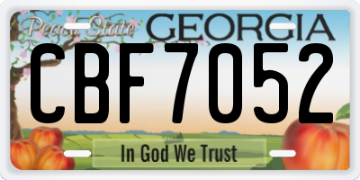 GA license plate CBF7052