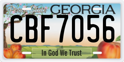 GA license plate CBF7056