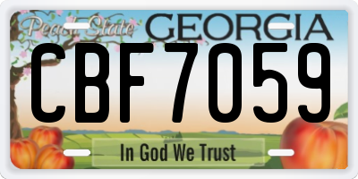 GA license plate CBF7059