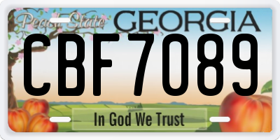 GA license plate CBF7089