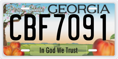 GA license plate CBF7091