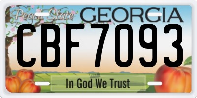 GA license plate CBF7093