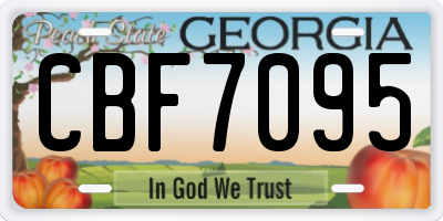 GA license plate CBF7095