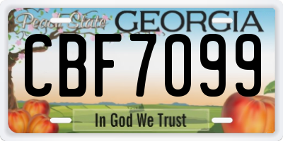 GA license plate CBF7099
