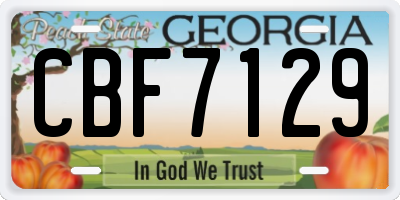 GA license plate CBF7129