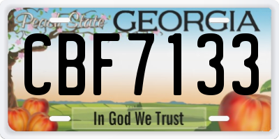 GA license plate CBF7133