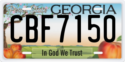 GA license plate CBF7150