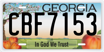 GA license plate CBF7153