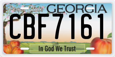 GA license plate CBF7161